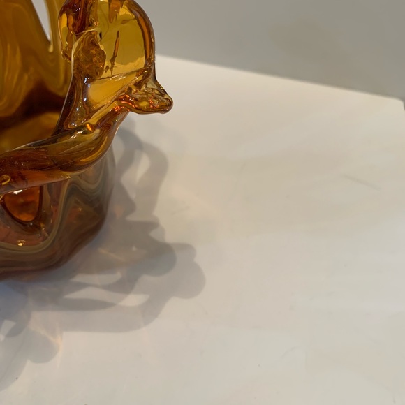 Handmade Small Glass Sculptured Bowl by White Crystal and Marked Made in Italy - Picture 8 of 15